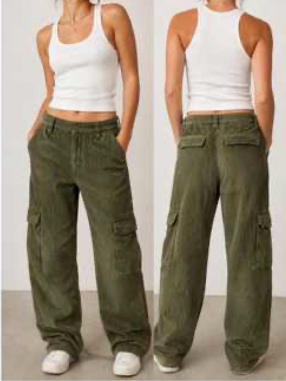 TNA Olive Green Cargo Joggers